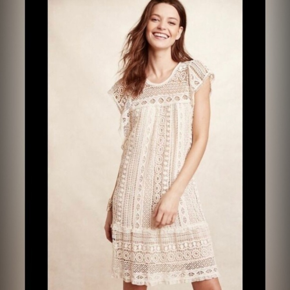 ❤️FINAL SALE❤️ Anthropologie | Maeve Ivory Crochet Lace Dress Size XS